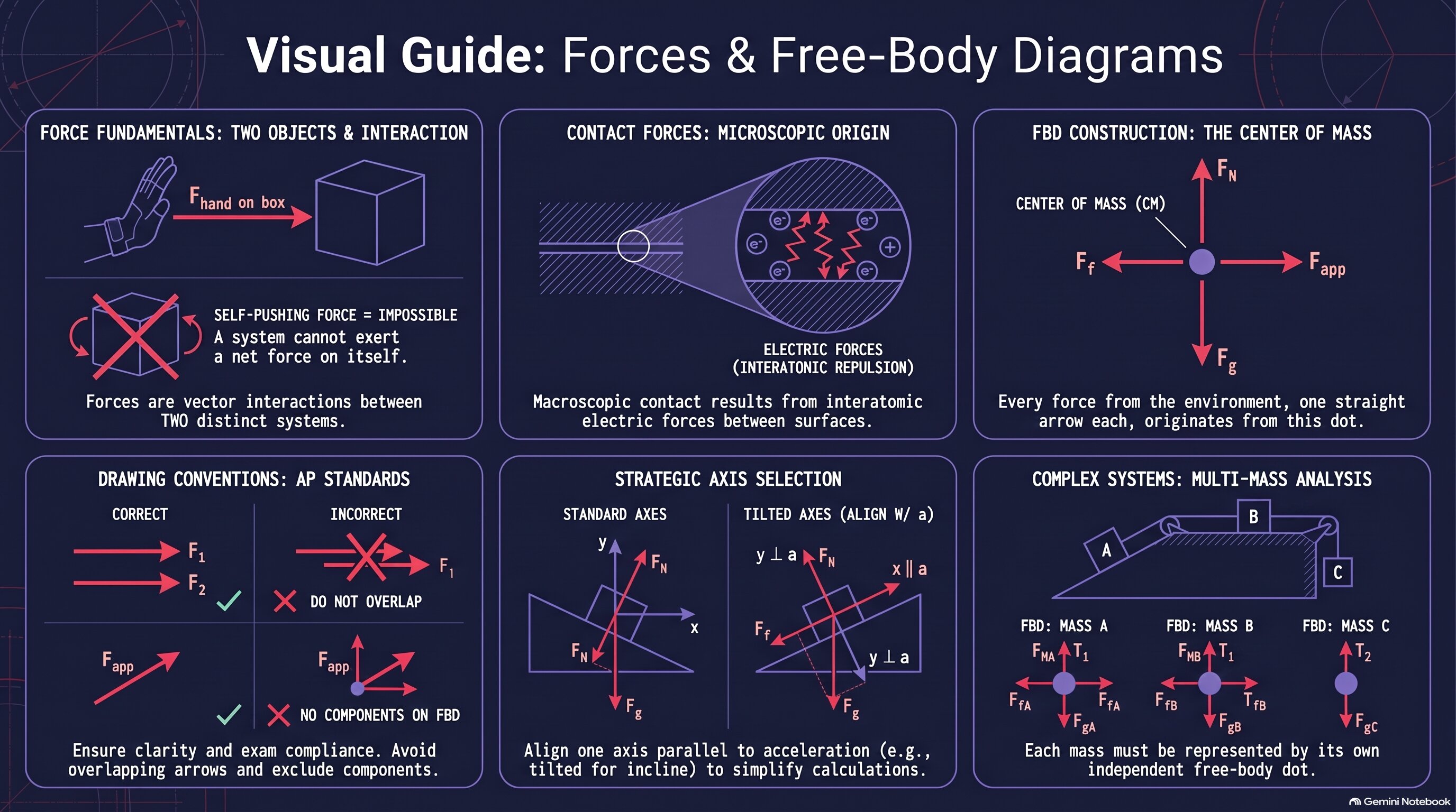 Forces and Free-Body Diagrams infographic