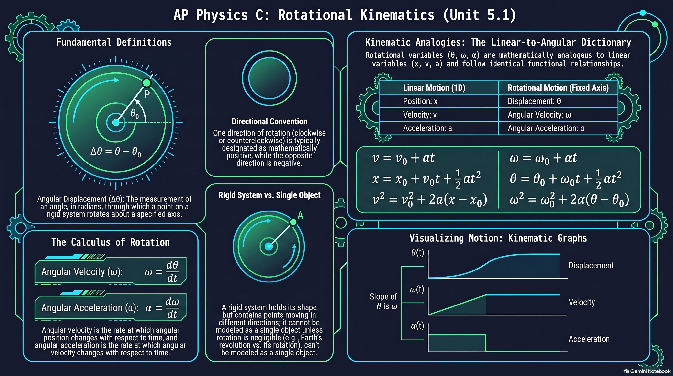 Rotational Kinematics infographic