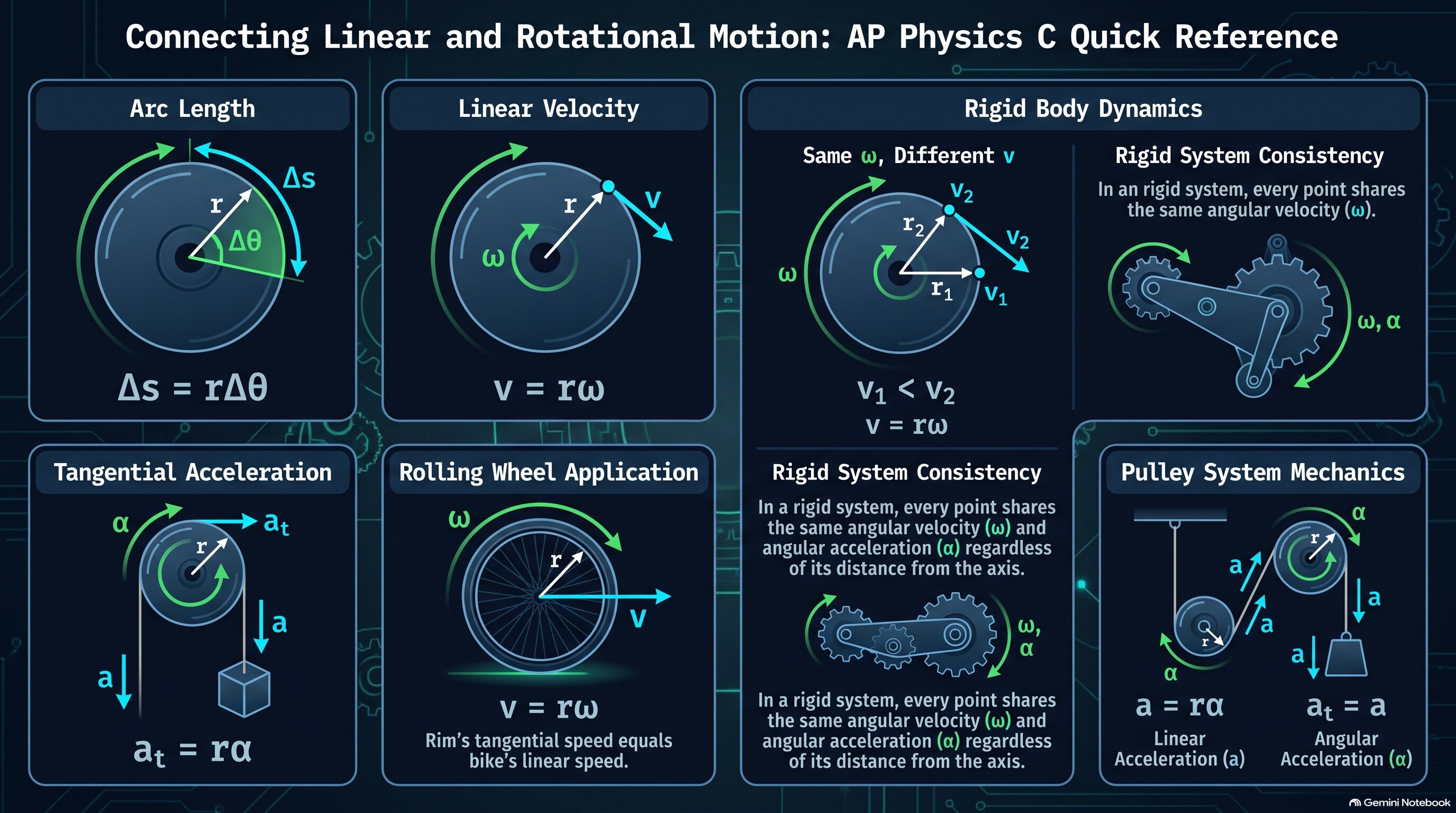 Connecting Linear and Rotational Motion infographic