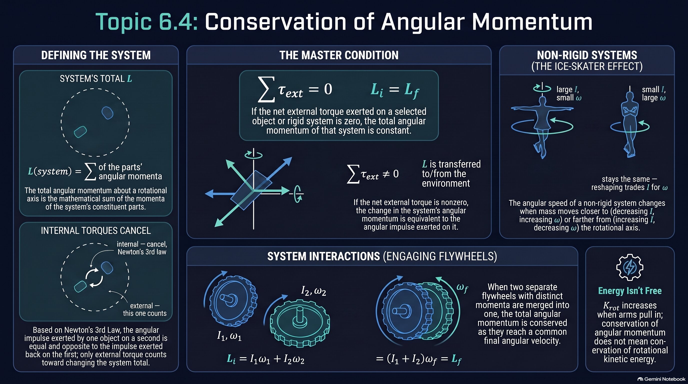 Conservation of Angular Momentum infographic