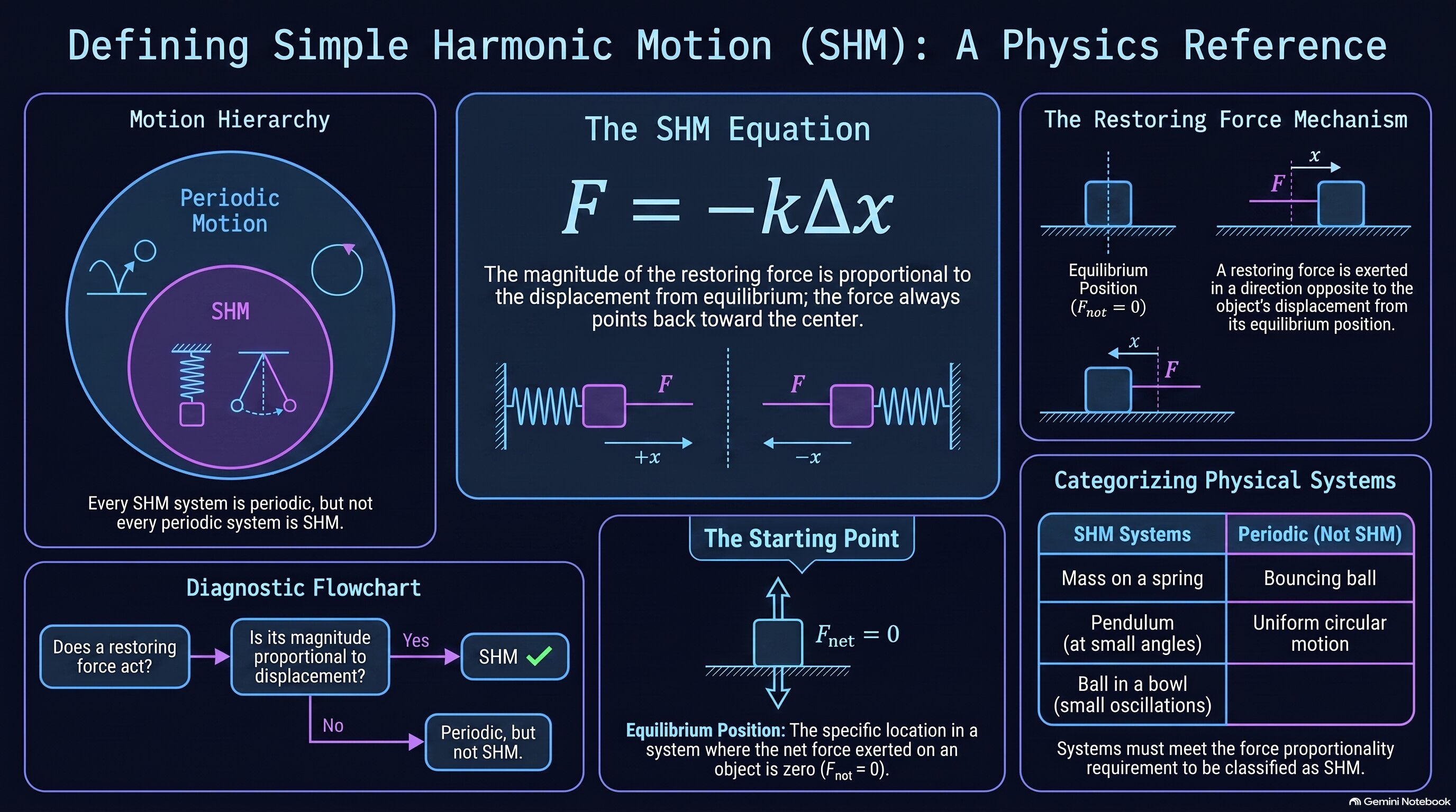Defining Simple Harmonic Motion infographic
