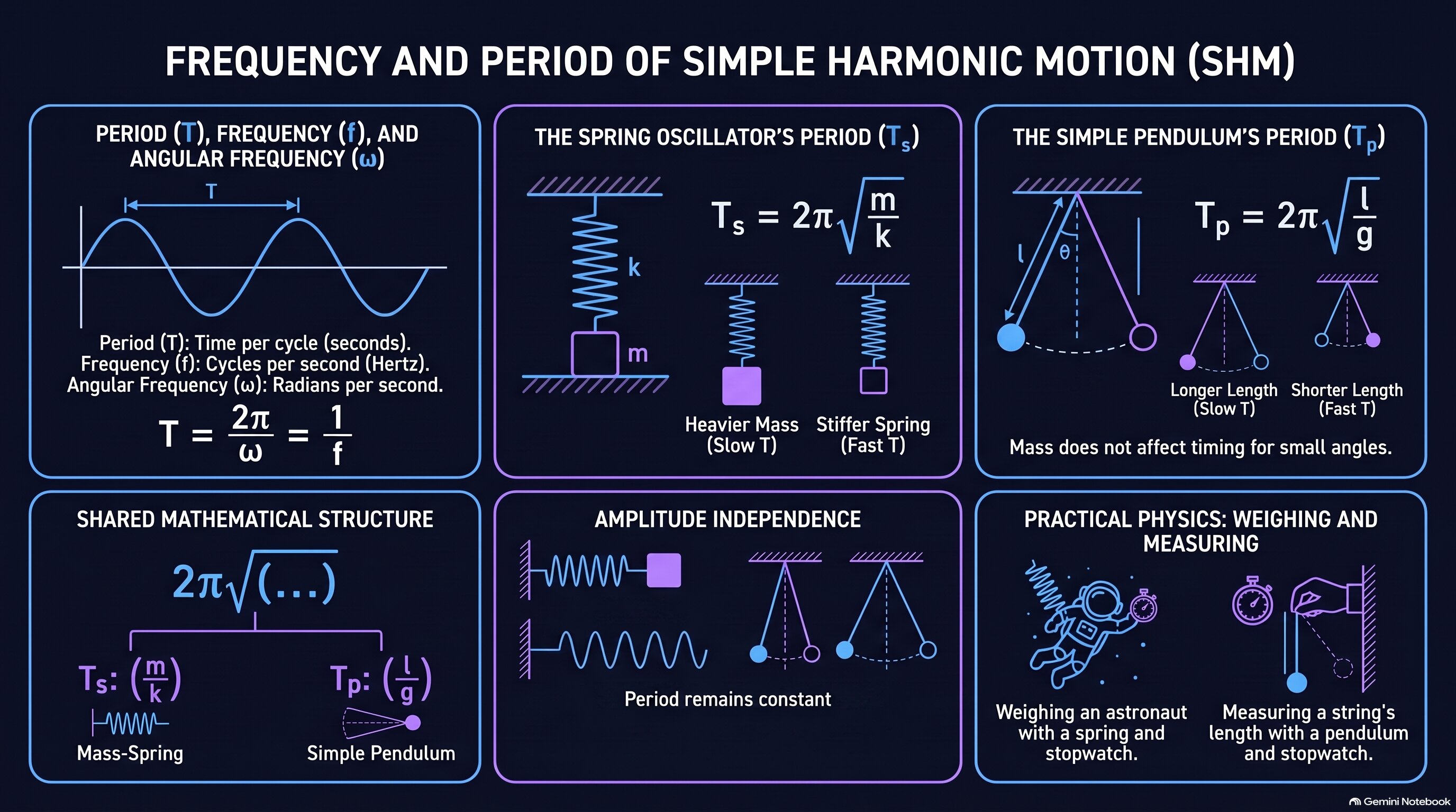 Frequency and Period of SHM infographic