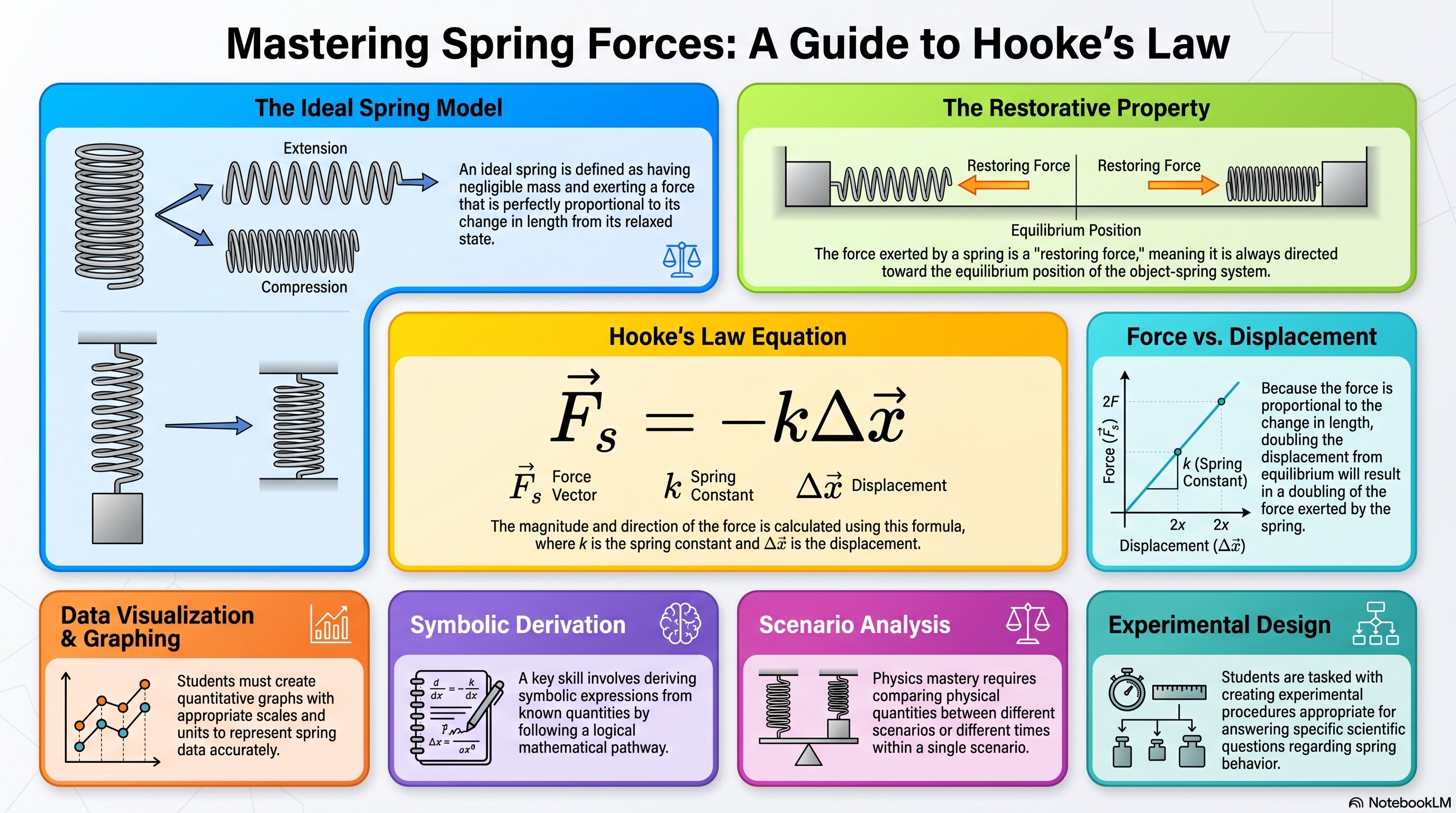 Mastering Spring Forces: A Guide to Hooke's Law infographic