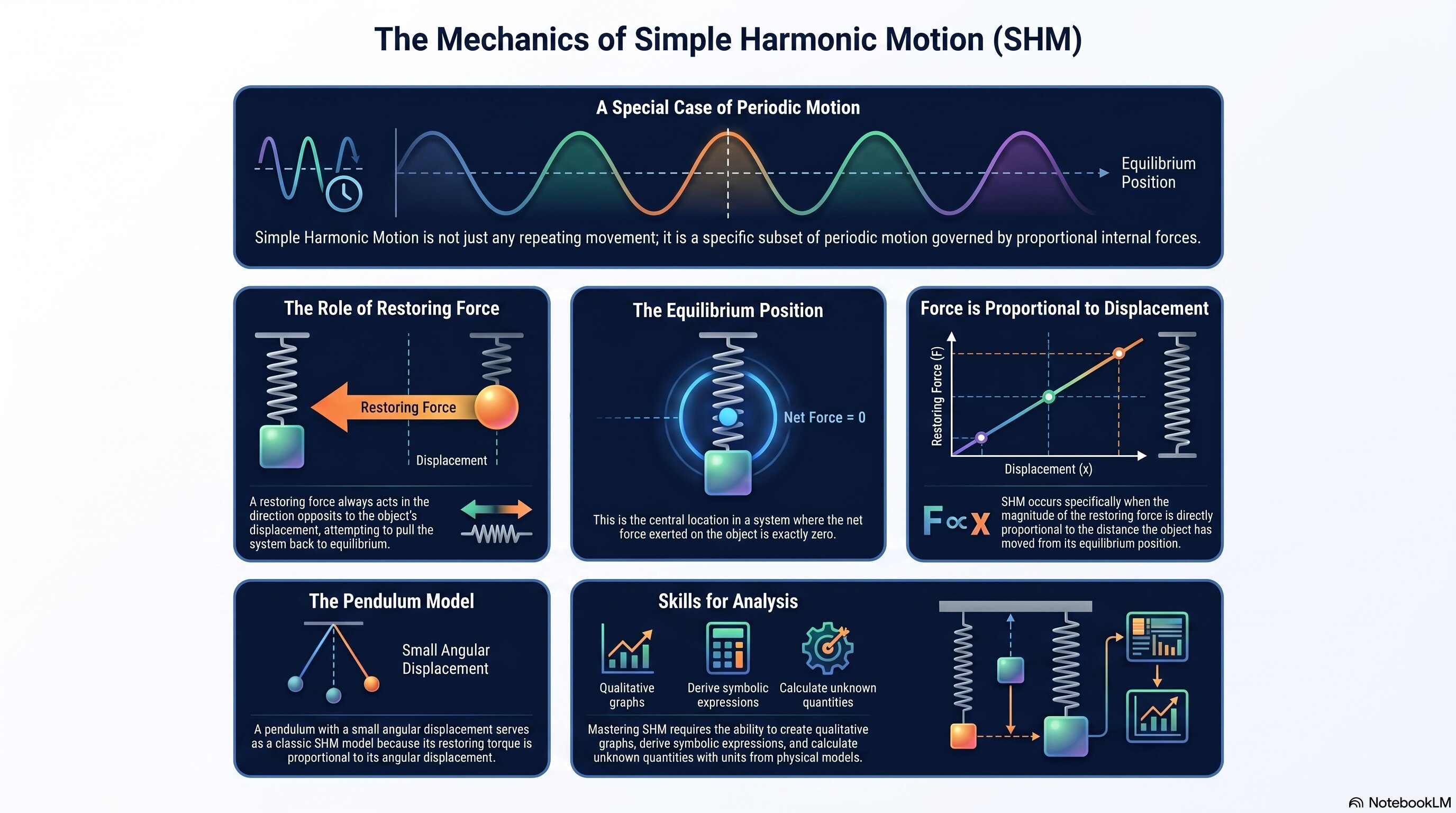 The Mechanics of Simple Harmonic Motion infographic